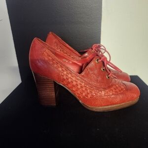 Jeffrey Campbell Red Textured Heels